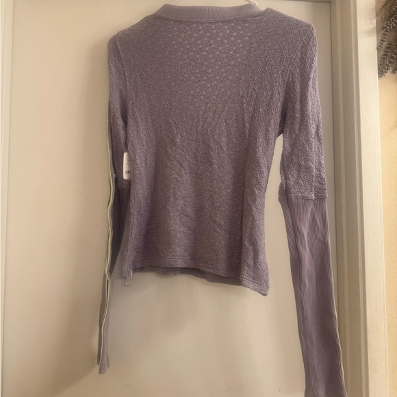 Free People Recovery top in lilac/highlighter green racing stripe size Small - Picture 6 of 9
